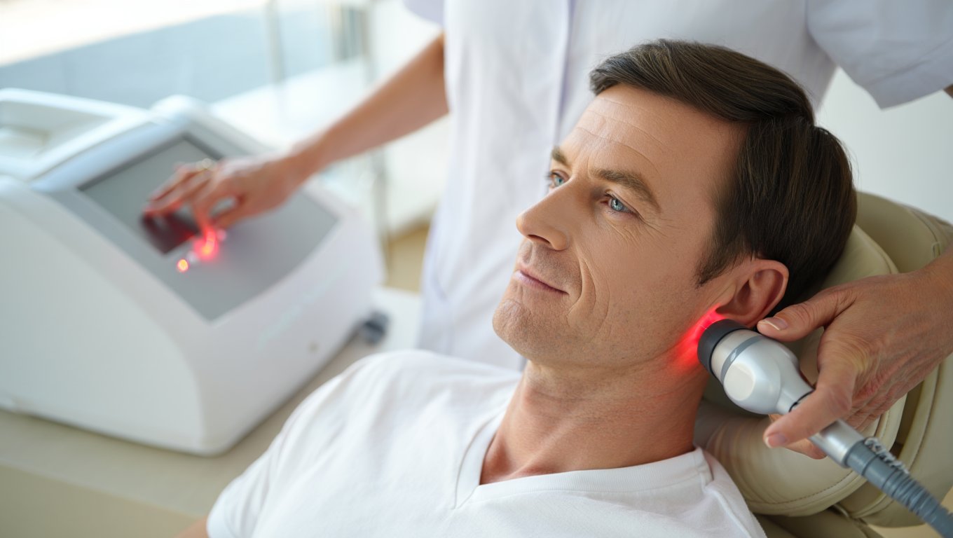 Мужчина на лазерной процедуре