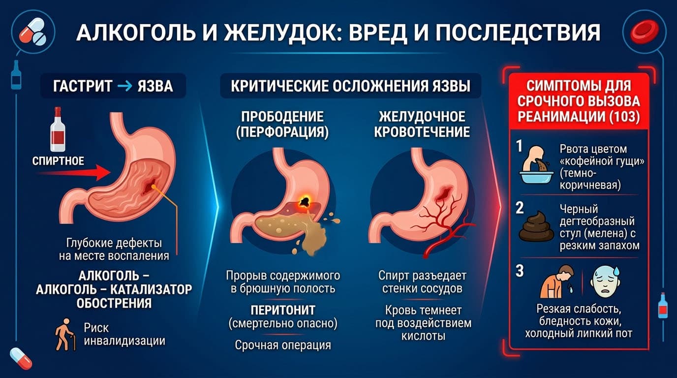 Инфографика: Язвенная болезнь и критический риск кровотечений