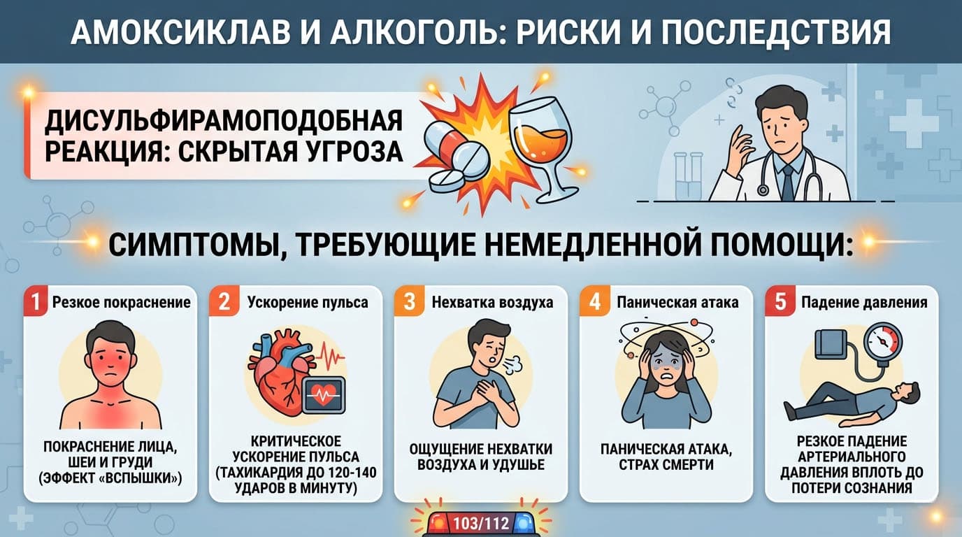 Инфографика: Дисульфирамоподобная реакция: скрытая угроза
