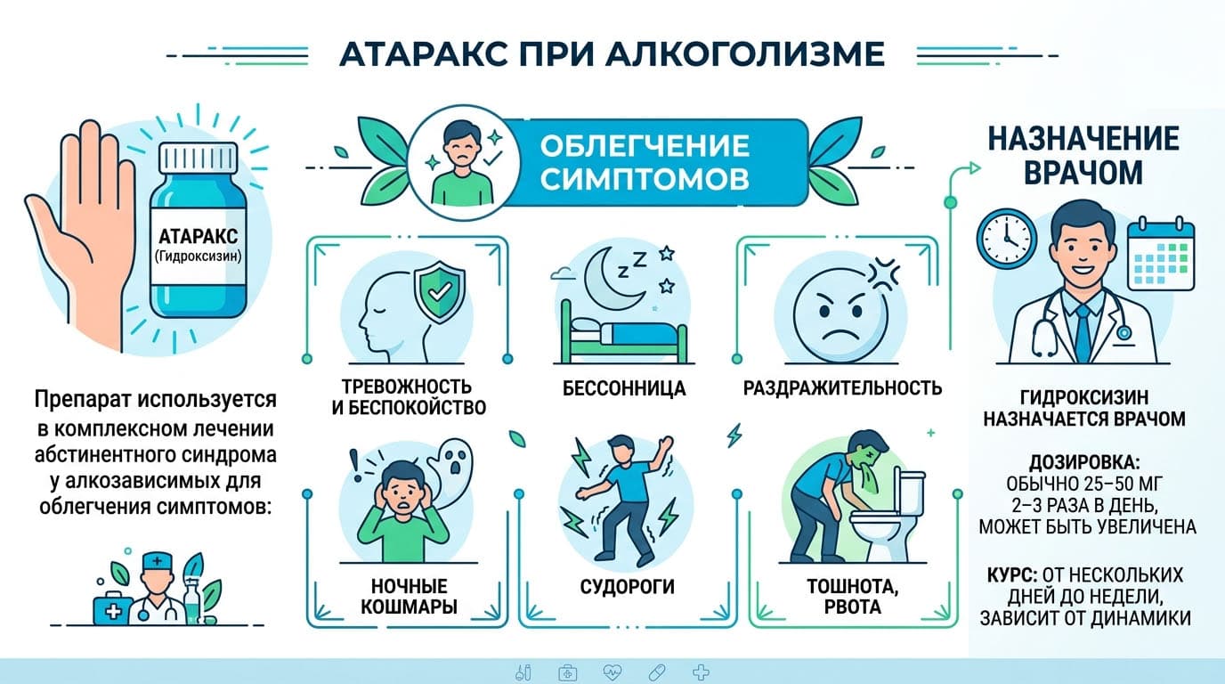 Инфографика: Атаракс при алкоголизме