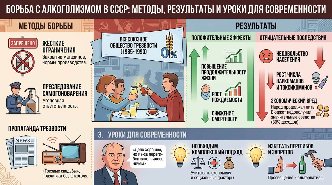 Инфографика: Борьба с алкоголизмом в СССР