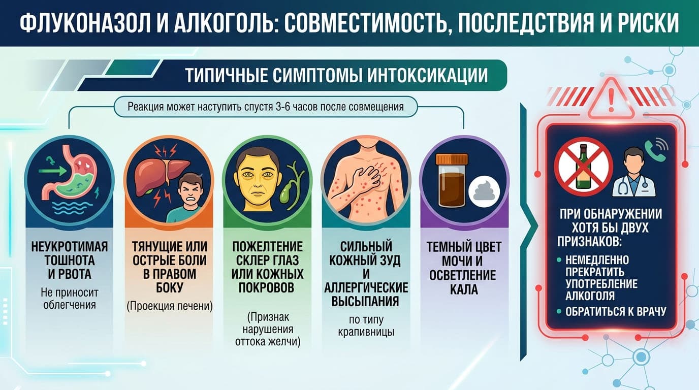 Инфографика: Типичные симптомы интоксикации