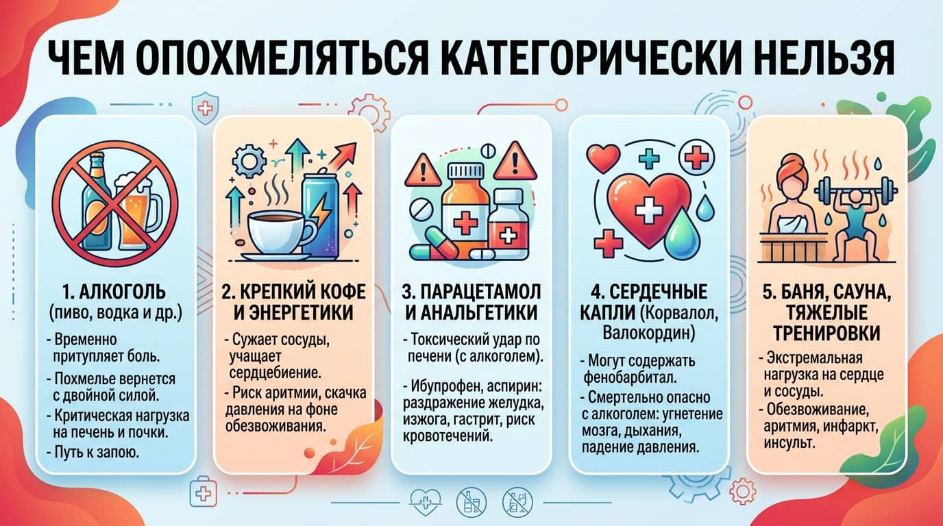 Инфографика: Чем опохмеляться категорически нельзя