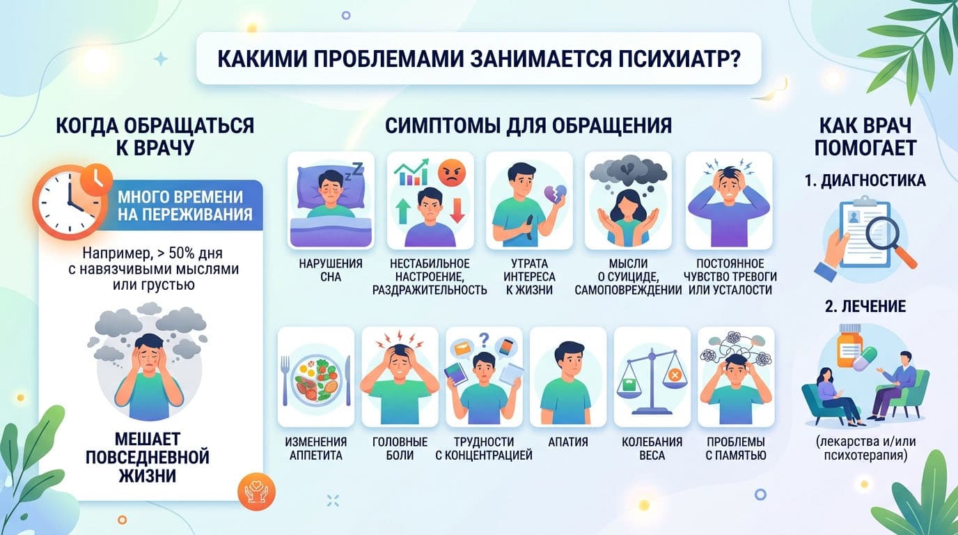 Инфографика: Когда обращаться к психиатру