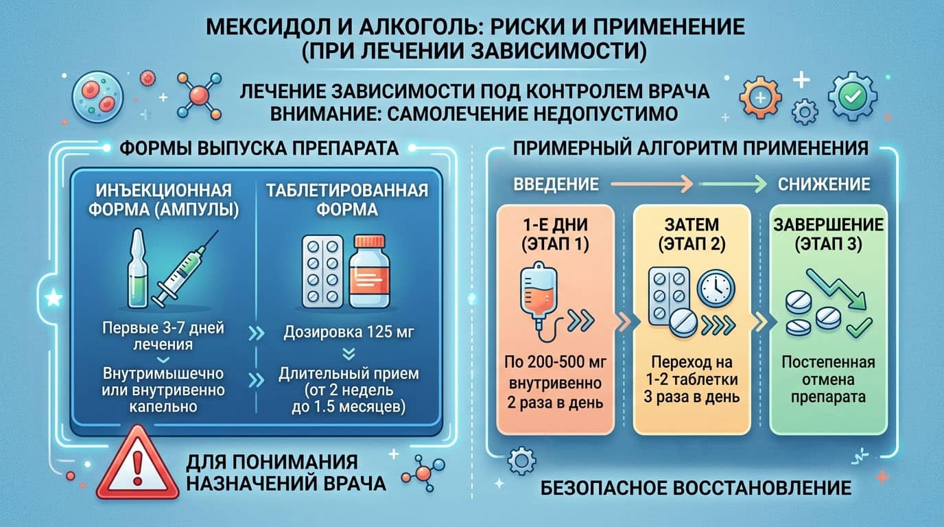 Инфографика: Дозировки и формы выпуска при лечении зависимости