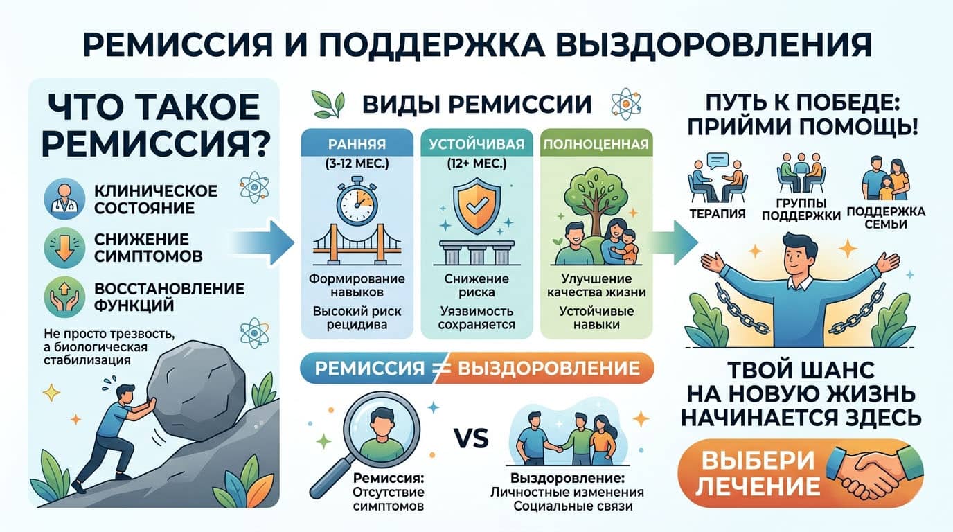Инфографика: Понятие ремиссии в наркологии