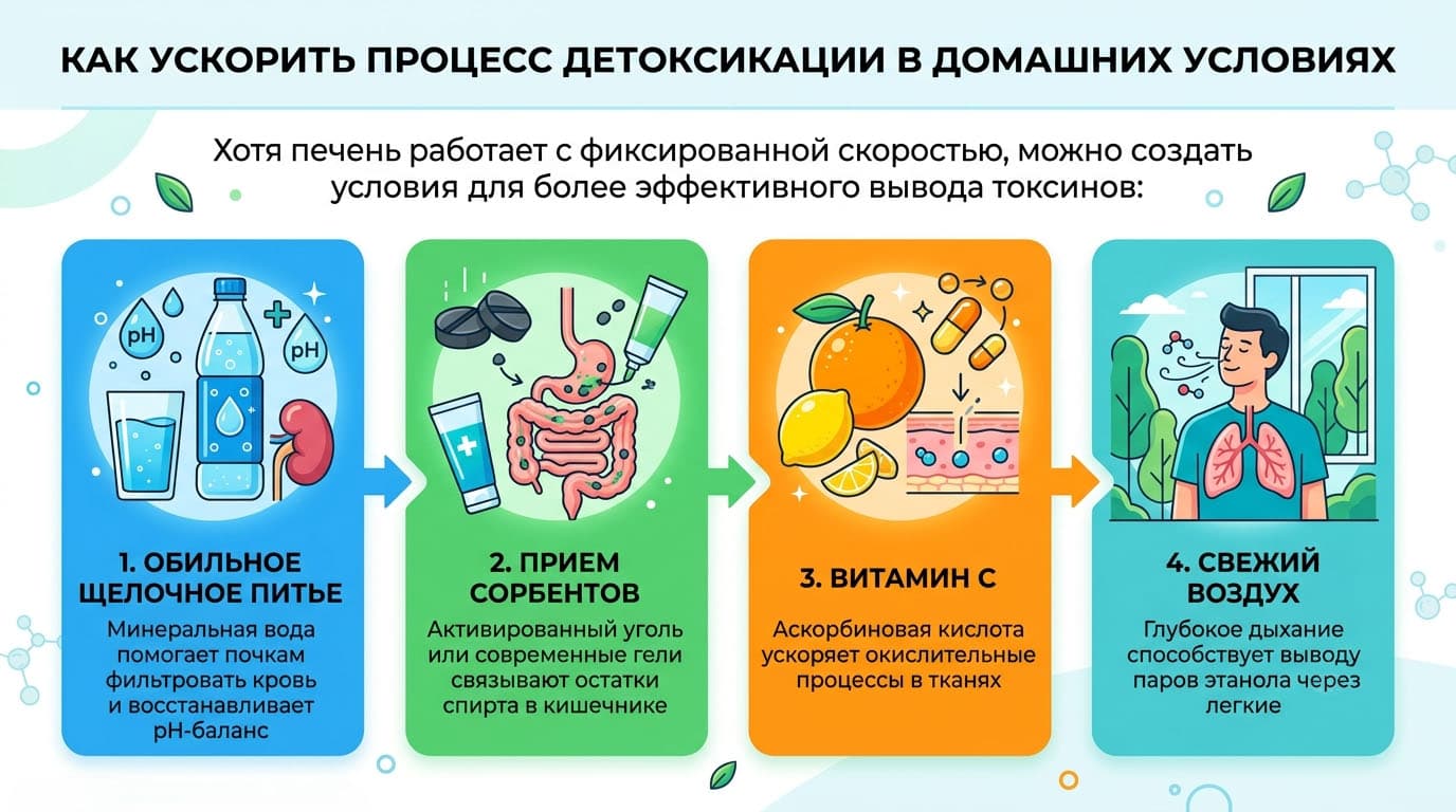 Инфографика: Как ускорить процесс детоксикации в домашних условиях